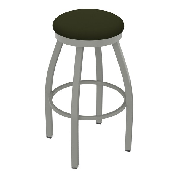 25" Swivel Counter Stool, Nickel Finish, Canter Pine Seat